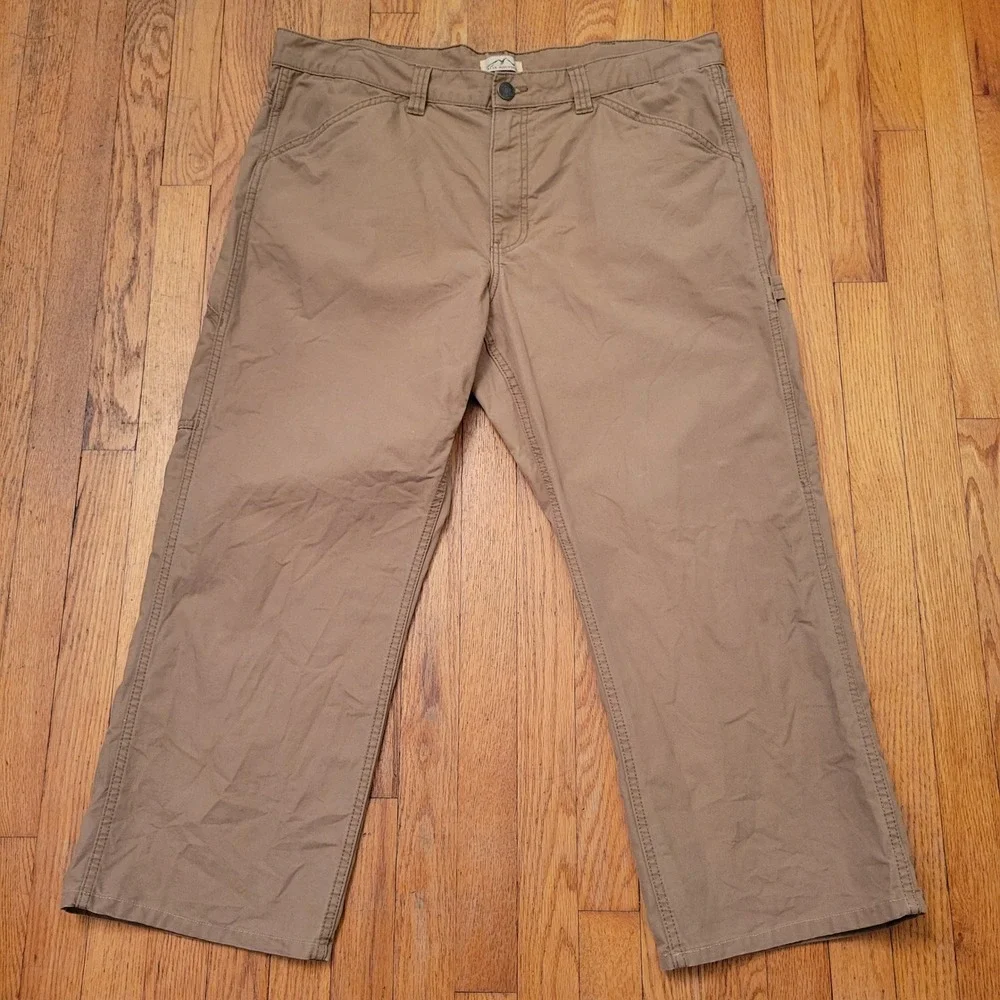 Blue Mountain 40x30 Carpenter Pants Tan Canvas‎ Utility Workwear Rugged